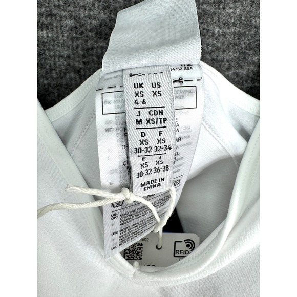 Adidas Women XS White Smart Novel Bralette Modern Flex 4A4H03 - Picture 3 of 8